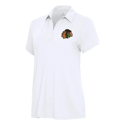 Women's Antigua White Chicago Blackhawks Era Polo
