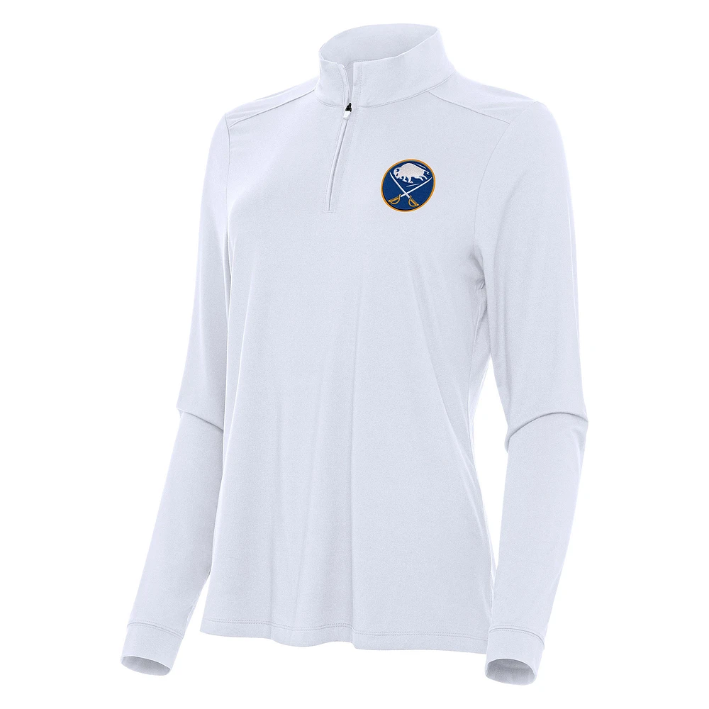 Women's Antigua White Buffalo Sabres Intent Quarter-Zip Top