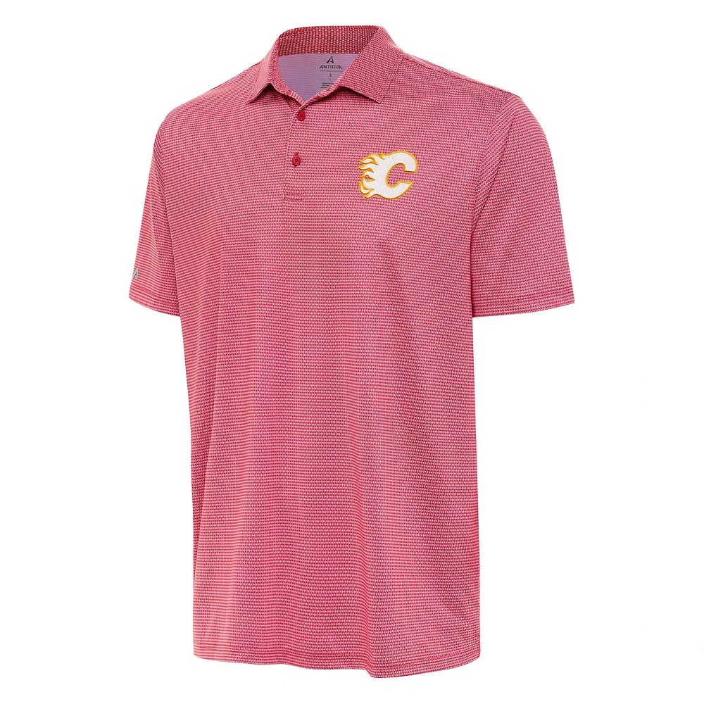 Men's Antigua Red/White Calgary Flames Rings Polo