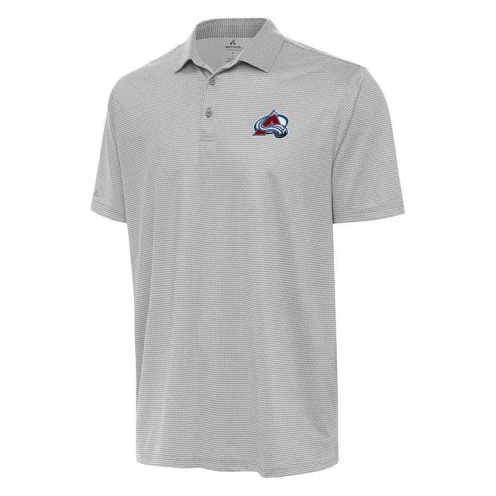 Men's Antigua Gray/White Colorado Avalanche Rings Polo