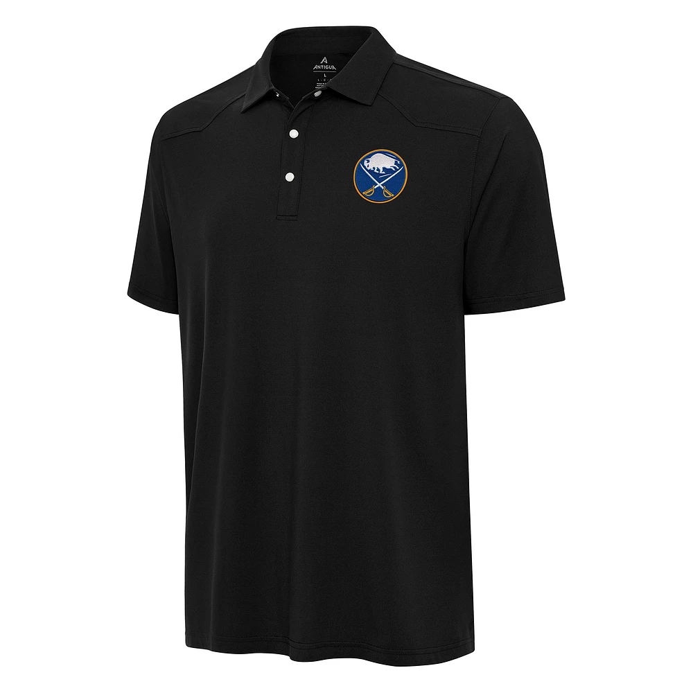 Men's Antigua Black Buffalo Sabres Western Polo