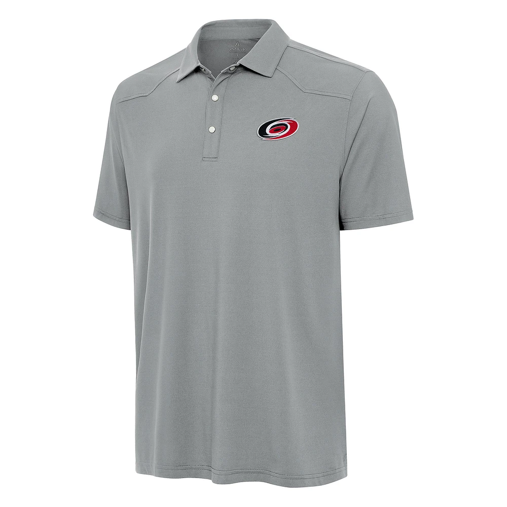 Men's Antigua Gray Carolina Hurricanes Western Polo