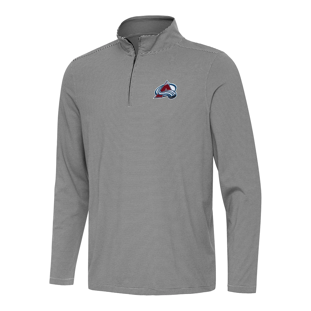 Men's Antigua Black Colorado Avalanche Twine Quarter-Zip Top