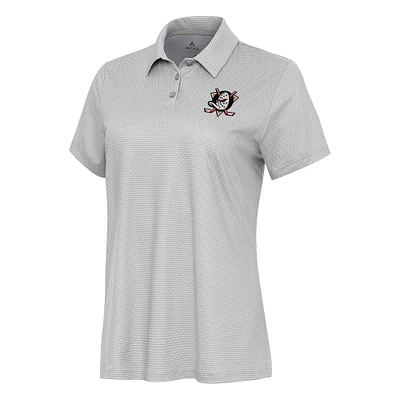 Women's Antigua White Anaheim Ducks Rings Polo