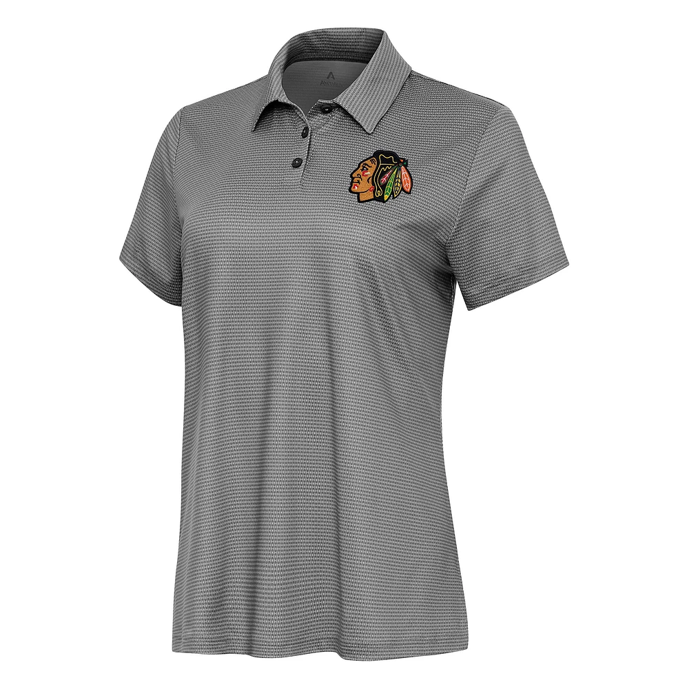 Women's Antigua White Chicago Blackhawks Rings Polo