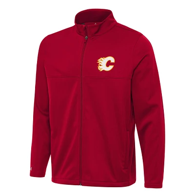 Men's Antigua Red Calgary Flames Links 2 Full-Zip Golf Jacket