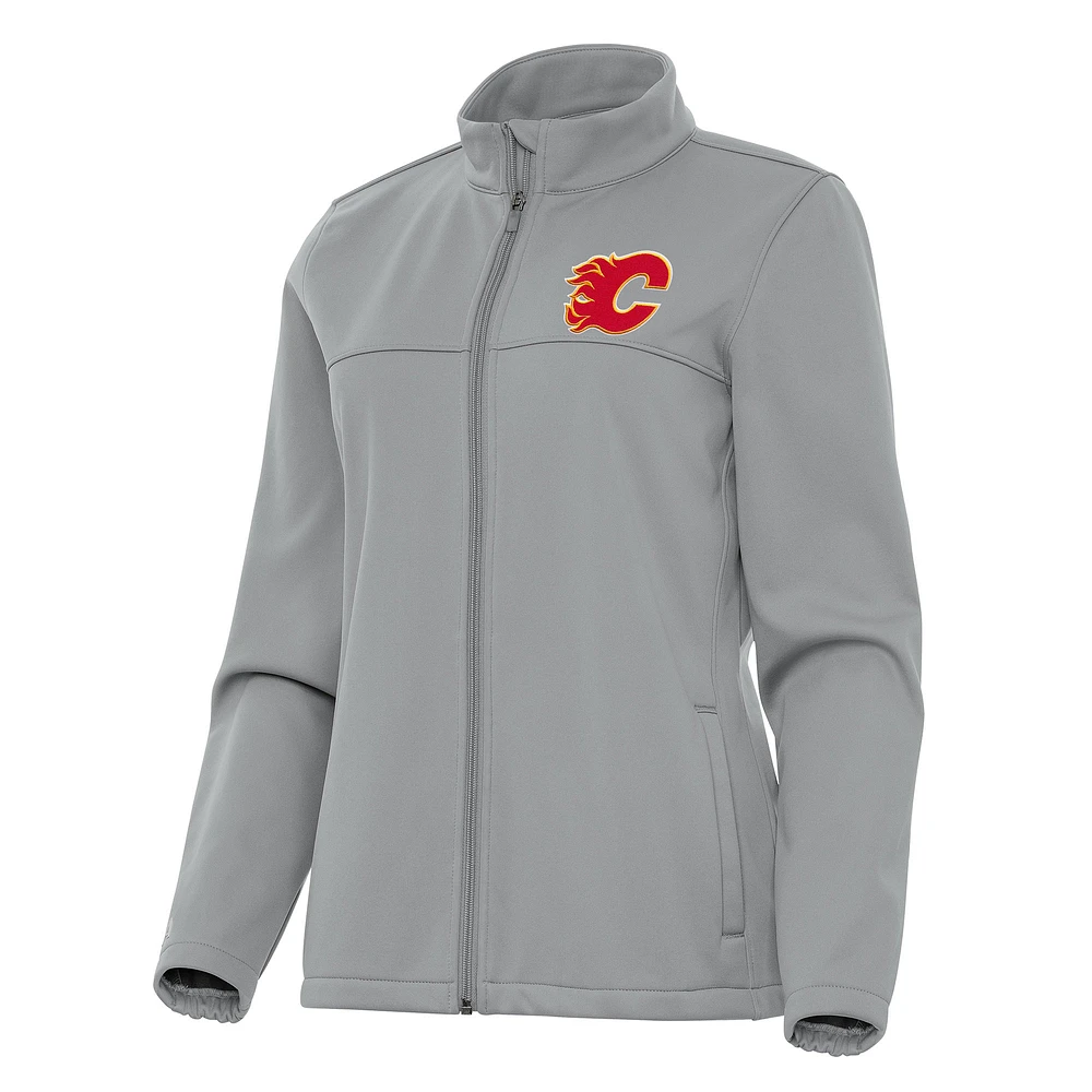 Women's Antigua Calgary Flames Links 2 Full-Zip Golf Jacket