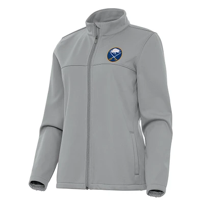 Women's Antigua Gray Buffalo Sabres Links 2 Full-Zip Golf Jacket