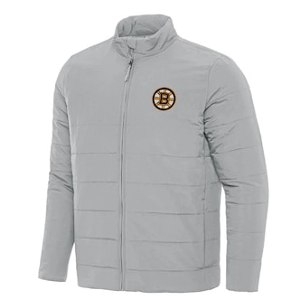 Men's Antigua Gray Boston Bruins Swelter Full-Zip Puffer Jacket