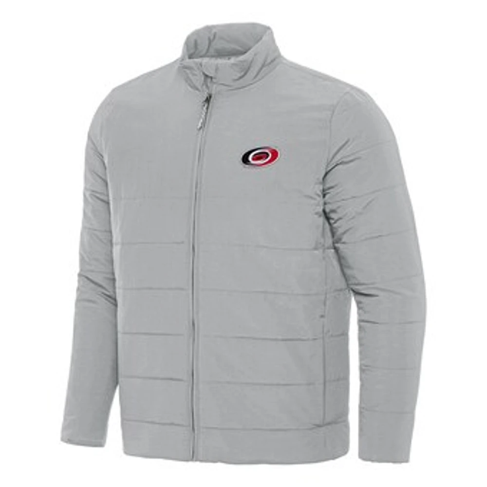 Men's Antigua Gray Carolina Hurricanes Swelter Full-Zip Puffer Jacket