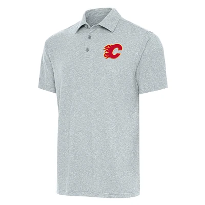 Men's Antigua Heather Gray Calgary Flames Big & Tall Par 3 Polo