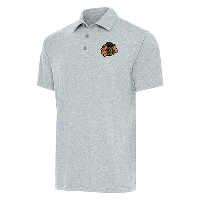 Men's Antigua Heather Chicago Blackhawks Big & Tall Par 3 Polo