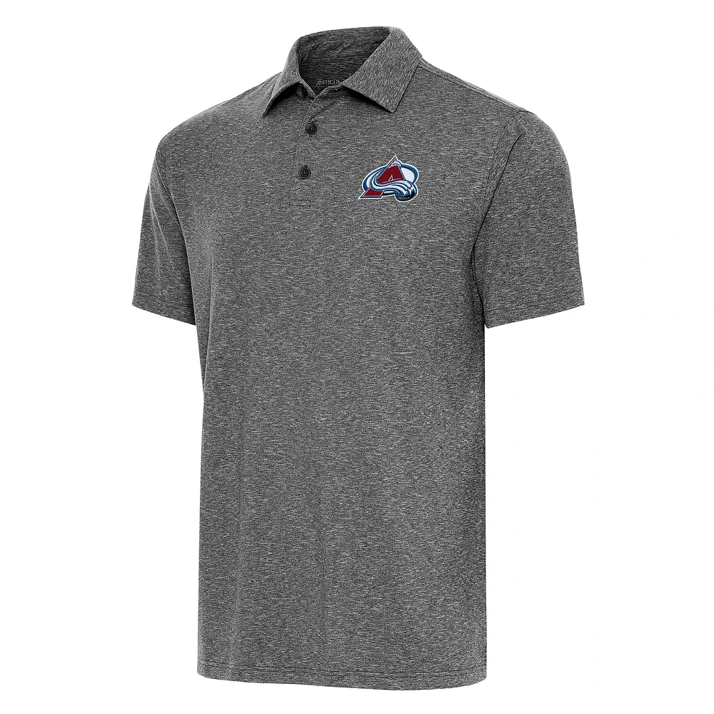 Men's Antigua Heather Black Colorado Avalanche Big & Tall Par 3 Polo