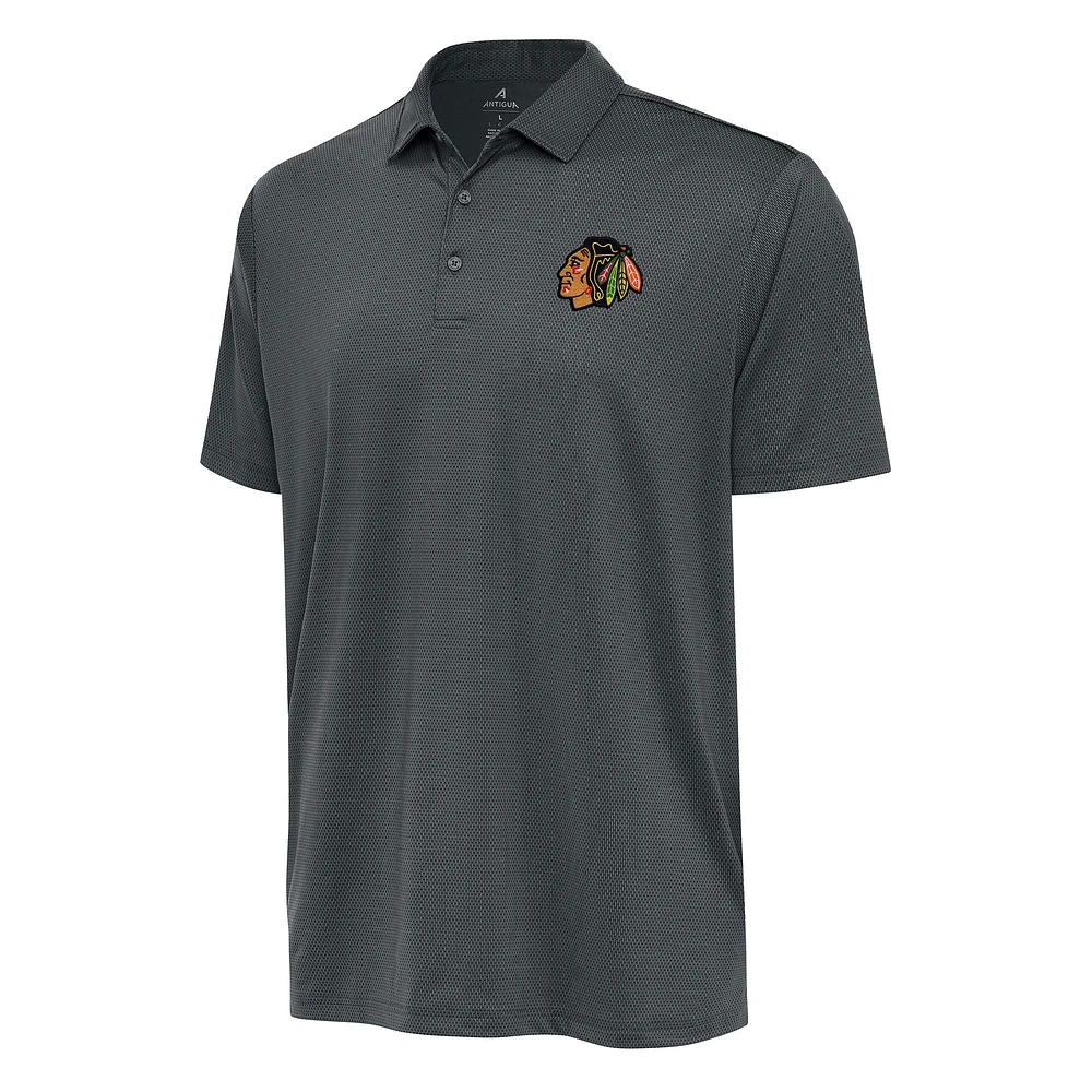 Men's Antigua Pewter Chicago Blackhawks Big & Tall Ellipse Polo