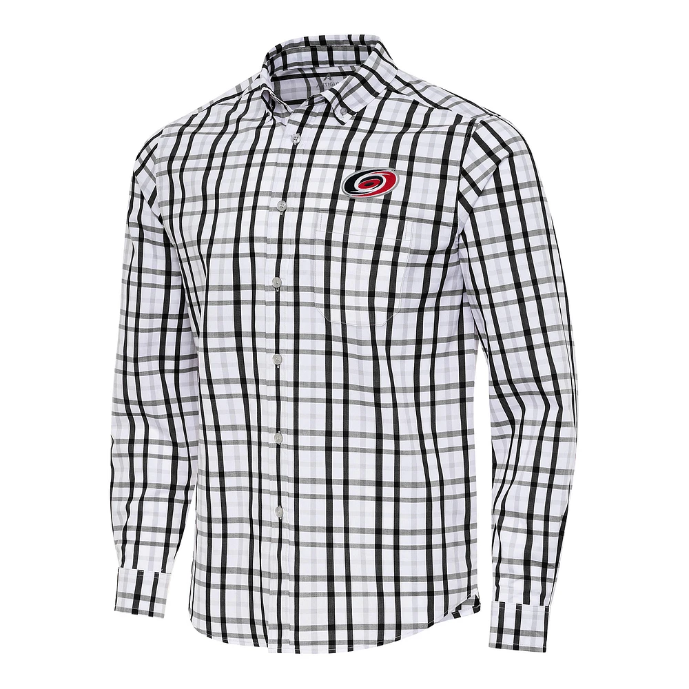 Men's Antigua /Gray Carolina Hurricanes Tending 2 Button-Down Long Sleeve Shirt