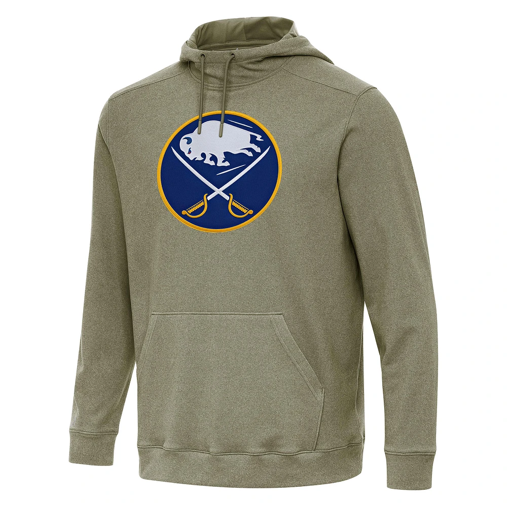 Men's Antigua Olive Buffalo Sabres Cloud Pullover Hoodie