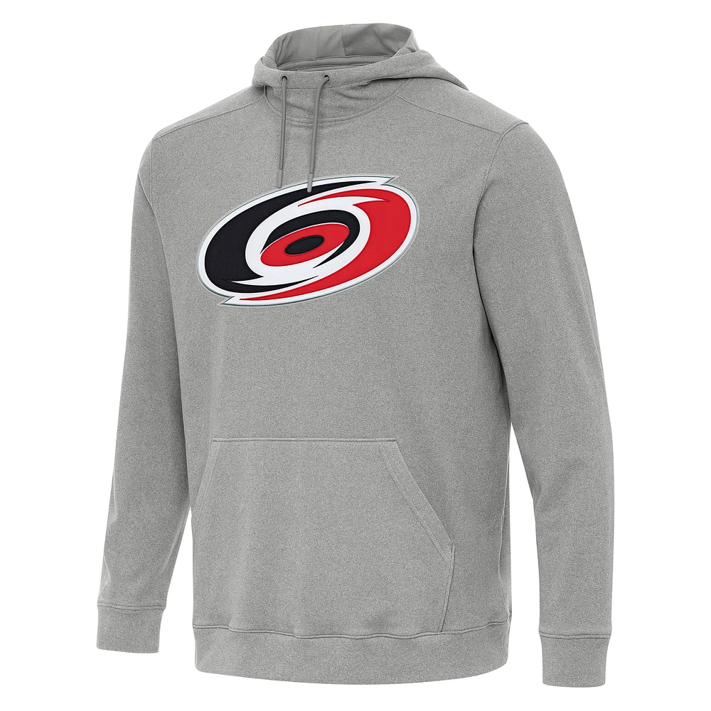 Men's Antigua Heather Gray Carolina Hurricanes Cloud Pullover Hoodie