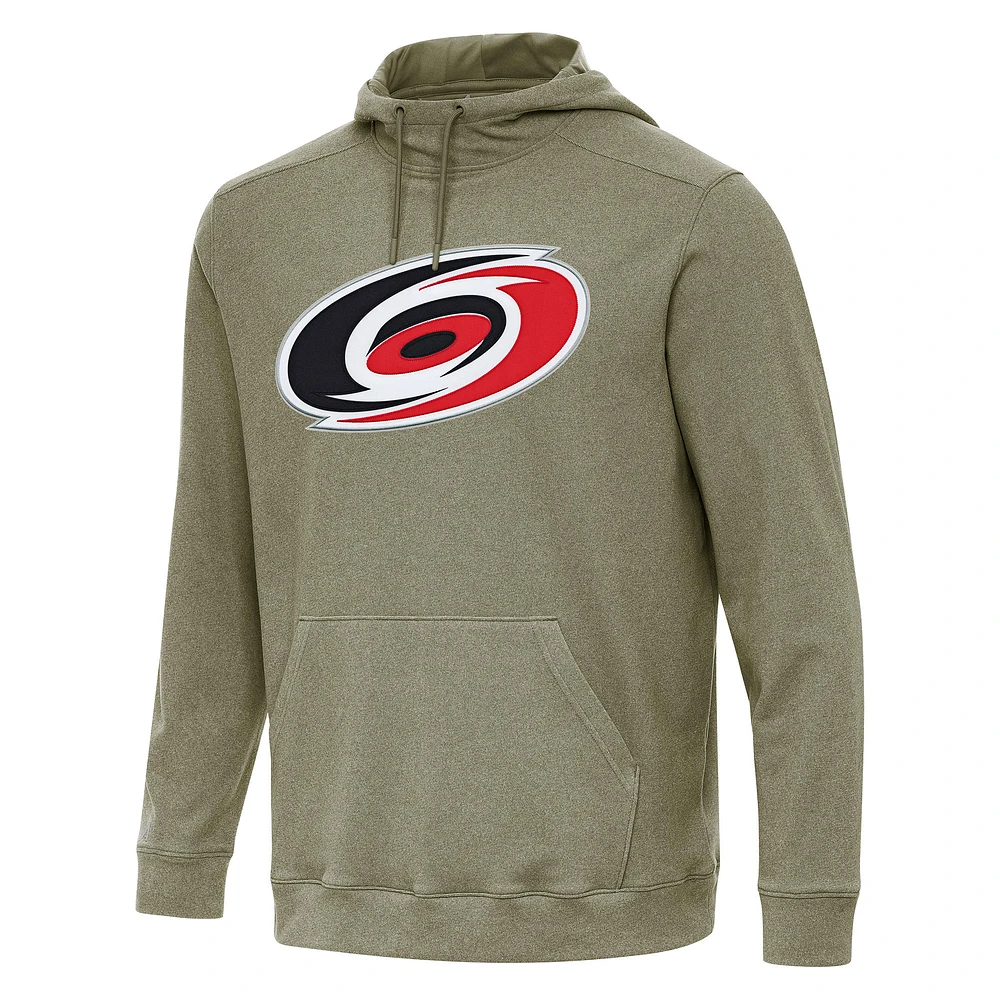 Men's Antigua Olive Carolina Hurricanes Cloud Pullover Hoodie