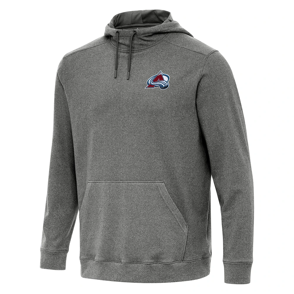 Men's Antigua Heather Black Colorado Avalanche Cloud Pullover Hoodie