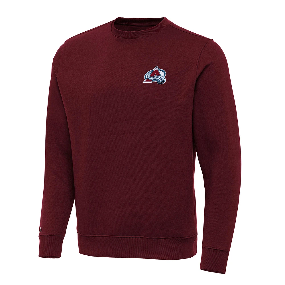 Men's Antigua Burgundy Colorado Avalanche Victory Crewneck Pullover Sweatshirt
