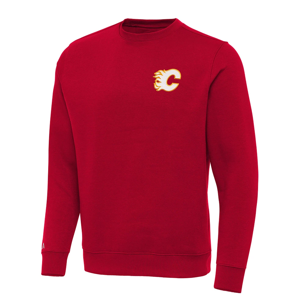 Men's Antigua Red Calgary Flames Big & Tall Victory Pullover Sweatshirt