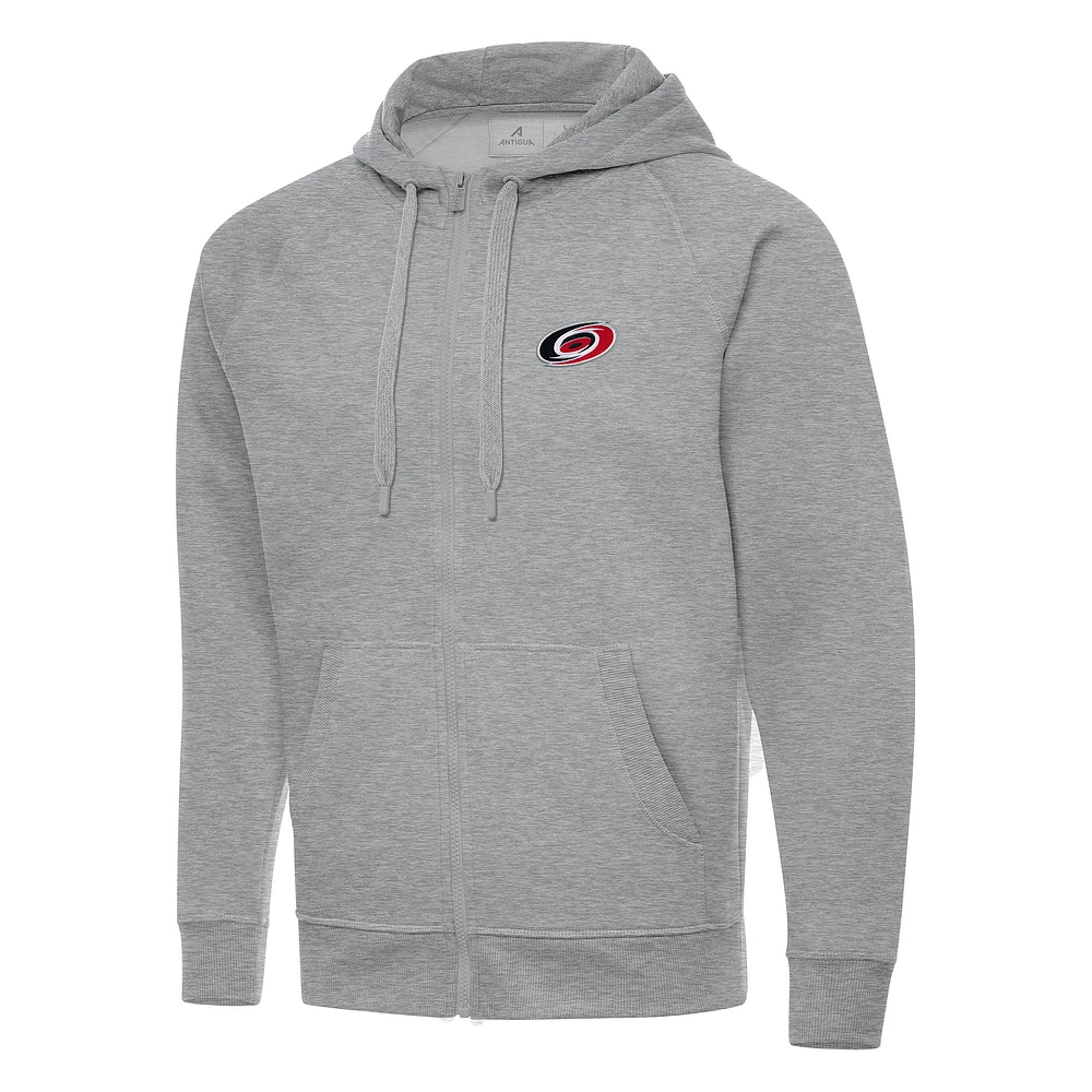 Men's Antigua Heather Gray Carolina Hurricanes Big & Tall Victory Full-Zip Hoodie