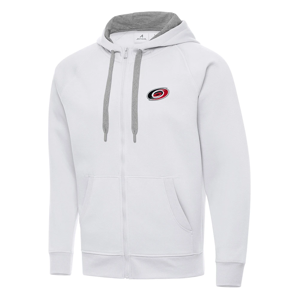 Men's Antigua White Carolina Hurricanes Big & Tall Victory Full-Zip Hoodie