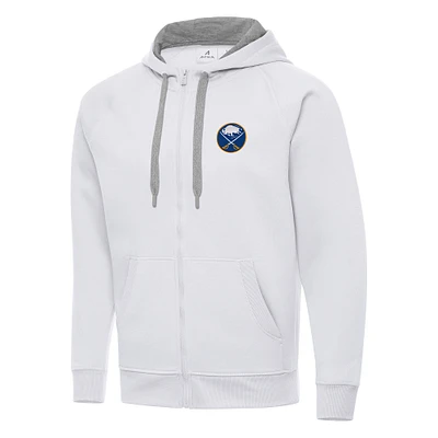 Men's Antigua White Buffalo Sabres Big & Tall Victory Full-Zip Hoodie