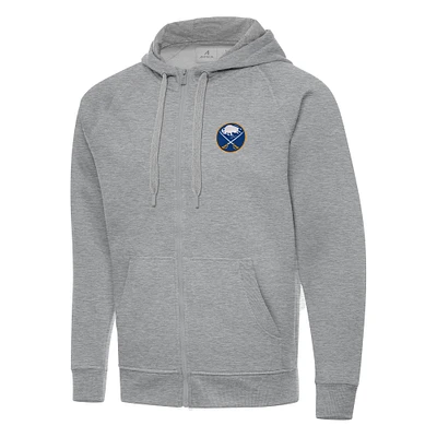 Men's Antigua Heather Gray Buffalo Sabres Big & Tall Victory Full-Zip Hoodie
