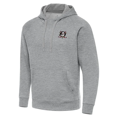 Men's Antigua Heather Gray Anaheim Ducks Big & Tall Victory Pullover Hoodie