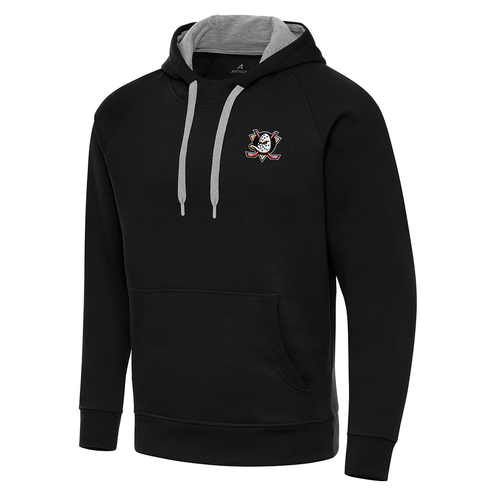 Men's Antigua Black Anaheim Ducks Big & Tall Victory Pullover Hoodie