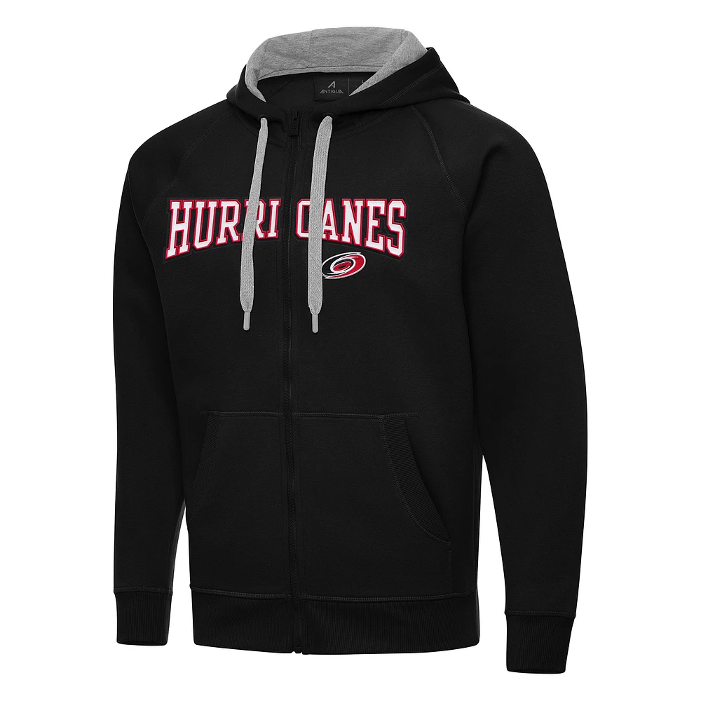 Men's Antigua Black Carolina Hurricanes Big & Tall Victory Full-Zip Hoodie