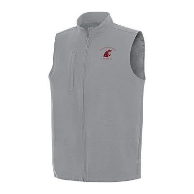 Men's Antigua Gray Washington State Cougars Regard Full-Zip Vest