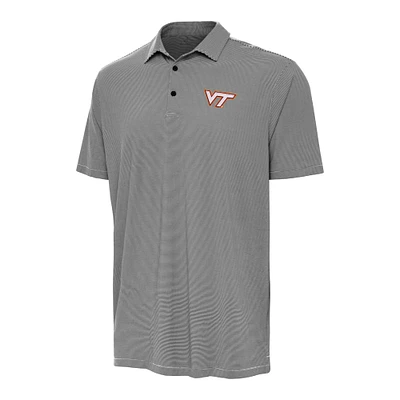 Men's Antigua Charcoal/White Virginia Tech Hokies Twine Polo