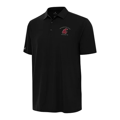 Men's Antigua Black Washington State Cougars Era Polo