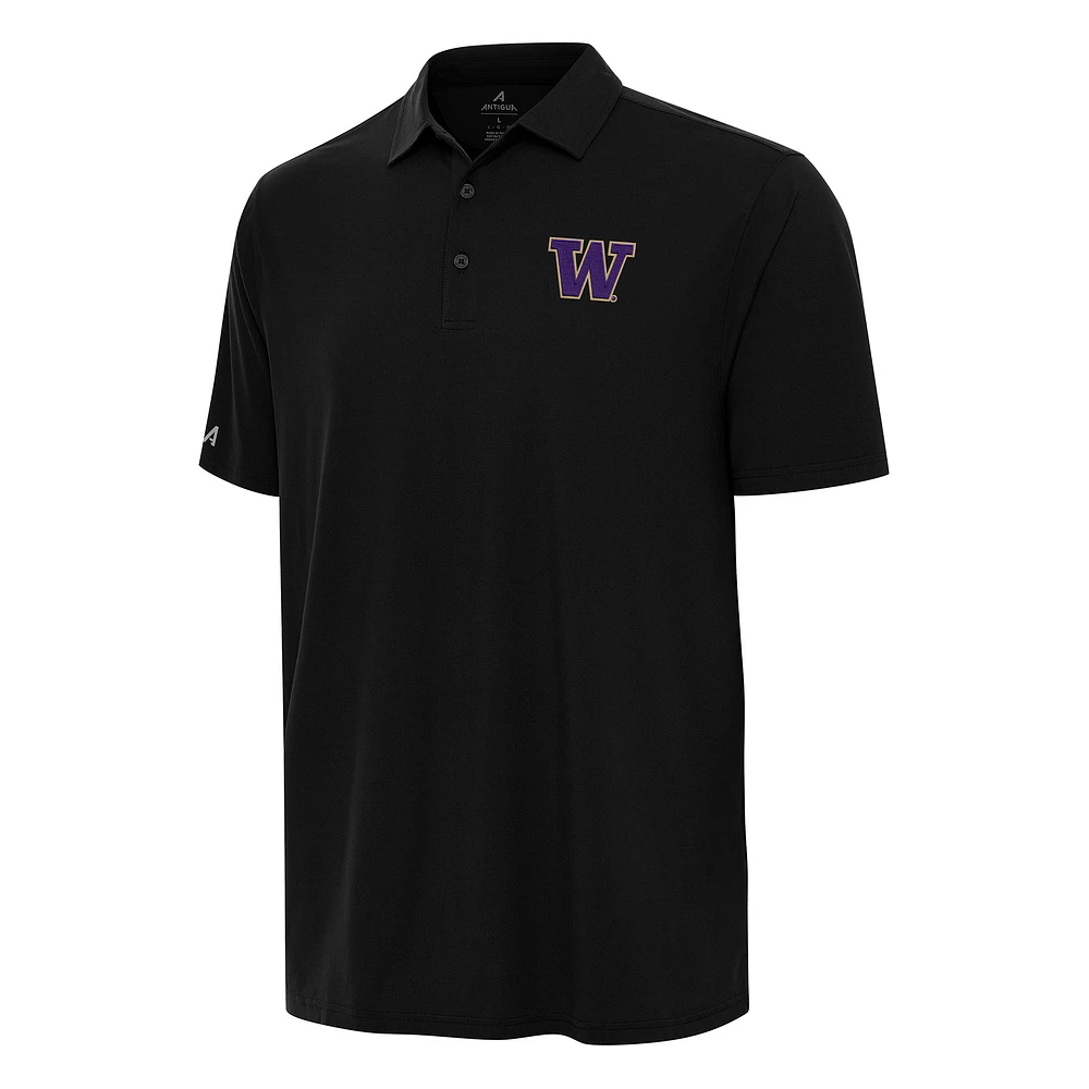 Men's Antigua Black Washington Huskies Era Polo