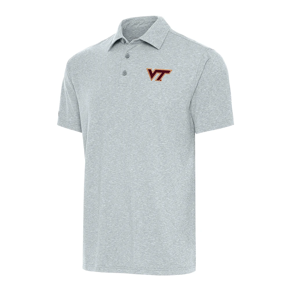 Men's Antigua Heather Gray Virginia Tech Hokies Big & Tall Par 3 Polo