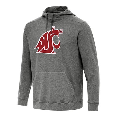 Men's Antigua Heather Charcoal Washington State Cougars Cloud Pullover Hoodie