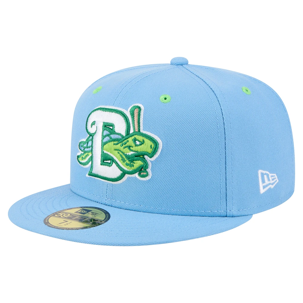 Men's New Era Light Blue Daytona Tortugas Authentic Collection 59FIFTY Fitted Hat