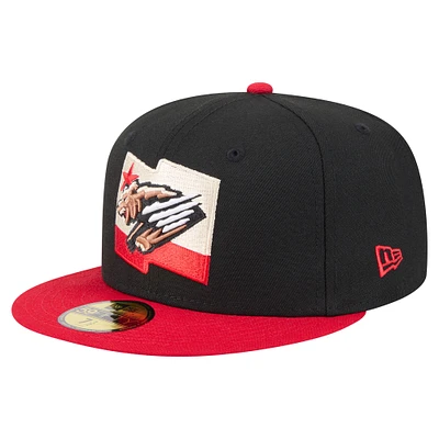 Men's New Era Black/Red Fresno Grizzlies Authentic Collection 59FIFTY Fitted Hat