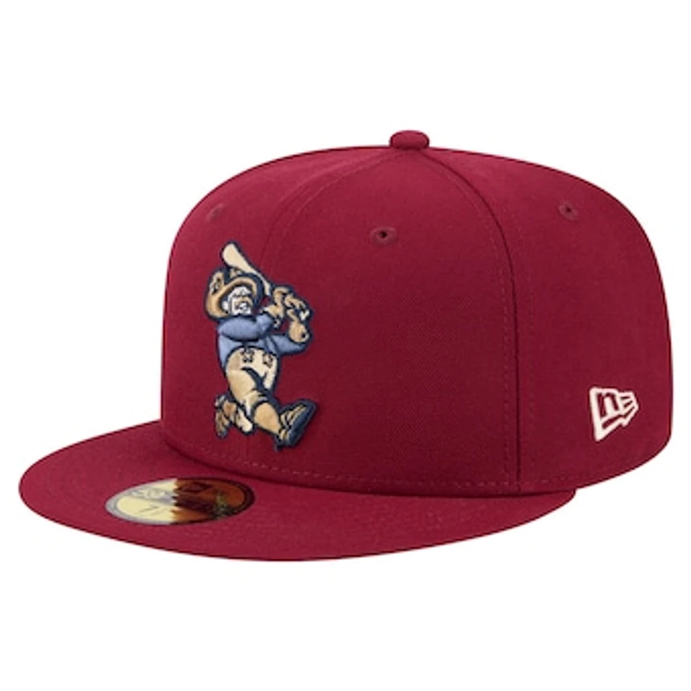 Men's New Era Burgundy Frisco RoughRiders Authentic Collection 59FIFTY Fitted Hat