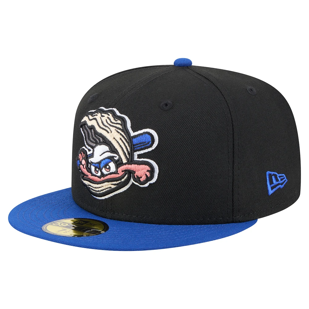 Men's New Era Black/Blue Biloxi Shuckers Authentic Collection 59FIFTY Fitted Hat