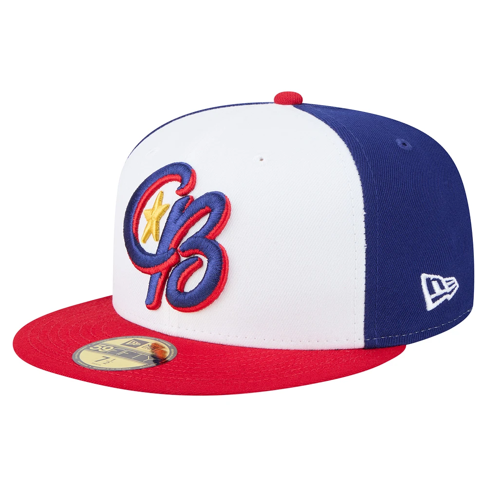 Men's New Era White/Red Kannapolis Cannon Ballers Authentic Collection 59FIFTY Fitted Hat