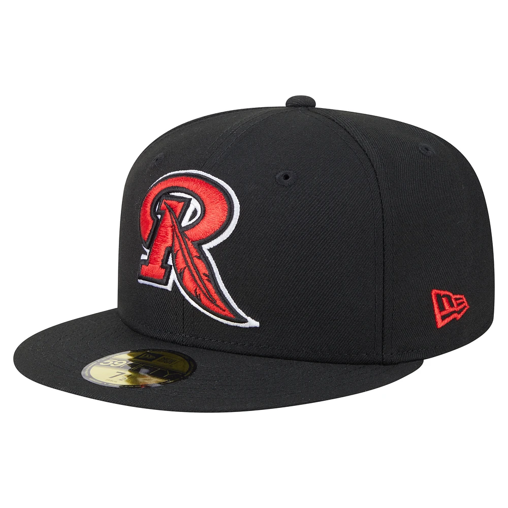 Men's New Era Black Rochester Red Wings Authentic Collection 59FIFTY Fitted Hat