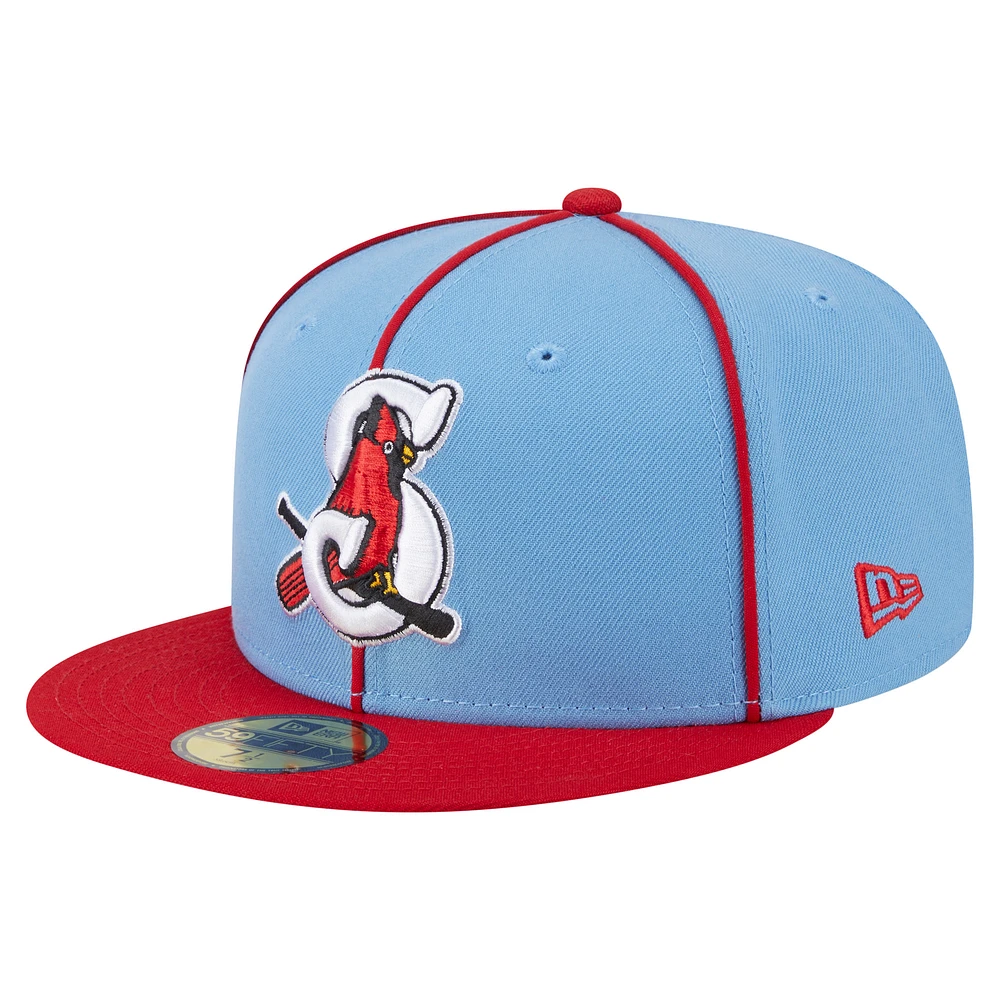 Men's New Era Light Blue/Red Springfield Cardinals Authentic Collection 59FIFTY Fitted Hat