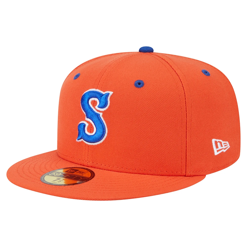 Men's New Era Orange Syracuse Mets Authentic Collection 59FIFTY Fitted Hat