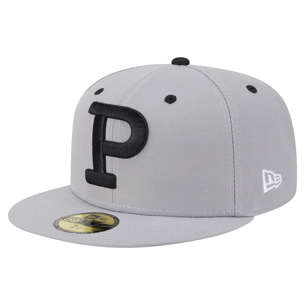 Men's New Era Gray Portland Sea Dogs Authentic Collection 59FIFTY Fitted Hat