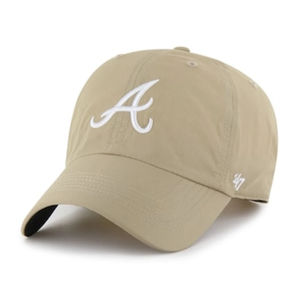 Men's '47 Khaki Atlanta Braves Performance Clean Up Adjustable Hat