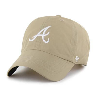 Men's '47 Khaki Atlanta Braves Performance Clean Up Adjustable Hat