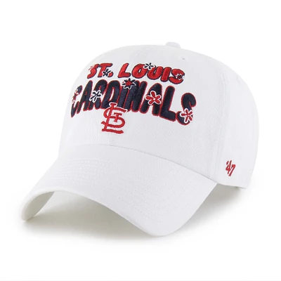 Women's '47 White St. Louis Cardinals Flower Power Clean Up Adjustable Hat